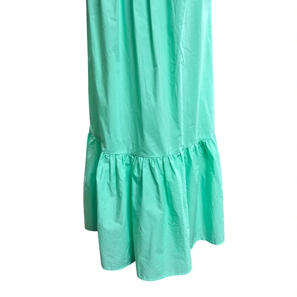 Warehouse 100% Cotton Light Green Long Sleeve Dress - Picture 8 of 10